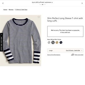 J Crew Slim Perfect long sleeve
